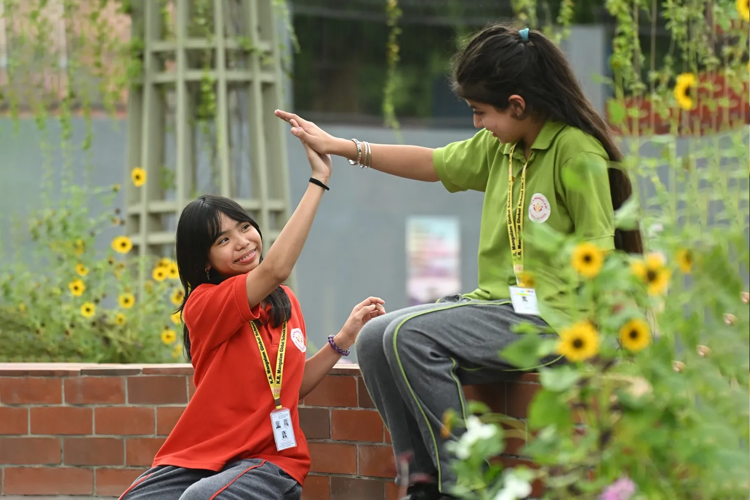 Young students learning together